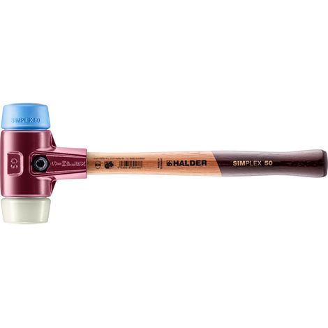 HALDER SIMPLEX TPE-Weichhammer / Nylon mit Tempergussgehäuse und Holzstiel - D=50 mm - 3018.050 (1/5)