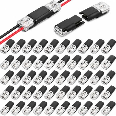 50PCS Connecteurs De Voiture À 2 Broches Étanches, 18-22 AWG, Connecteurs À Fil, Cosses Électriques À Sertir, Connecteurs De Câble Enfichables Pour Voitures, LED, Audio (1/5)