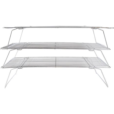 Ortviai Rack de refroidissement 3 niveaux pliable en fer, non adhérent, 34,3 x 24 x 19,4 cm (1/4)
