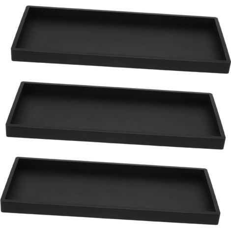 3 Pièces Plateau De Salle De Bain Silicone Plateau De Comptoir pour Cosmétiques Et Articles De Toilette Multifonctionnel'-'- (1/5)