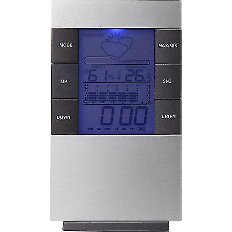 1 Stück LCD-Uhr mit Luftfeuchtigkeits- und Temperaturanzeige