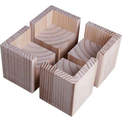 Lot de 4 rehausseurs de lit, rehausseurs en bois pour meubles lourds