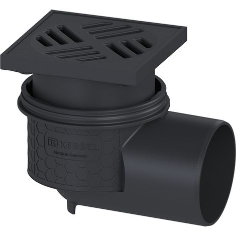 Scarico per cantina KESSEL Practicus - DN 100, laterale, griglia a fessura nera, 45110.40