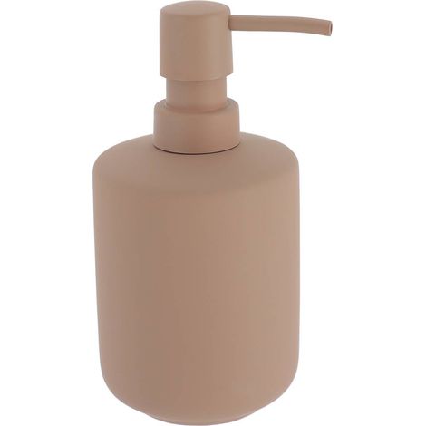 Distributeur a savon en gres effet rubber 400 ml - cappuccino - Tendance (1/2)