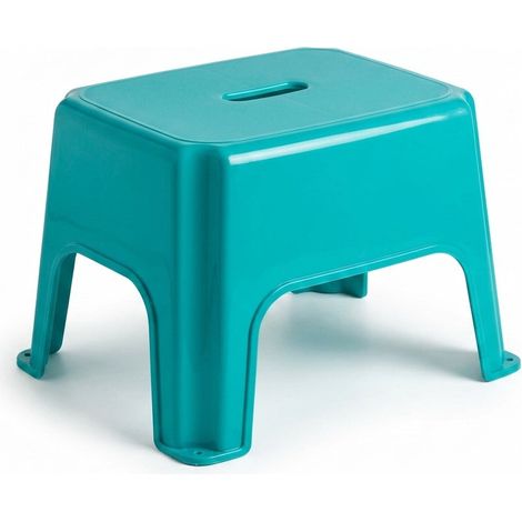 Sgabello Multiuso Pocket Seduta Bassa Design Moderno Ingresso 26x28x32cm Celeste (1/5)