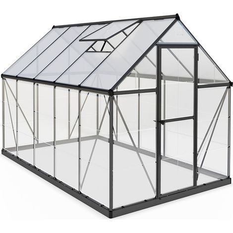 Canopia By Palram – Serre de jardin polycarbonate 306x185x208 cm – Cadre aluminium et socle acier – Épaisseur parois 0,7 mm – Protection UV et lumière optimale