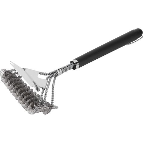 Cepillo Barbacoa Acero Inoxidable Mango Ergonómico 42cm Cabezal Rotativo Antiadherente Limpieza Eficaz Parrillas Ideal para Exterior (1/5)