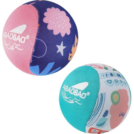 2 x 55 mm Reusable Water Balls, Fun Water Bouncing Ball for Swimming Pool, Beach, Sea Lake, Adult Children's Pool Games, Summer Outdoor Beach Toy (Pink+Green) (1/5)