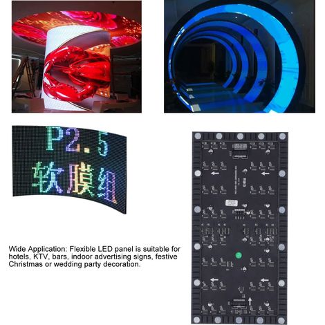 Panneau LED flexible 208x104 pixels, matrice LED multicolore pour bar KTV hôtel, DC5V (1/5)