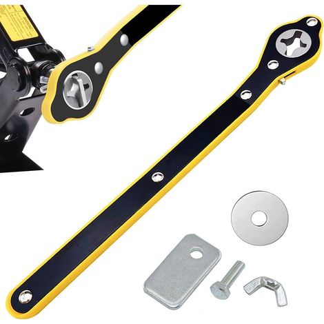 Ratchet wrench for scissor jacks. Time-saving. 360° rotating ratchet wrench for scissor jacks. Wheel jack wrench with universal adapter for motorhomes/trucks/SUVs. (1/5)
