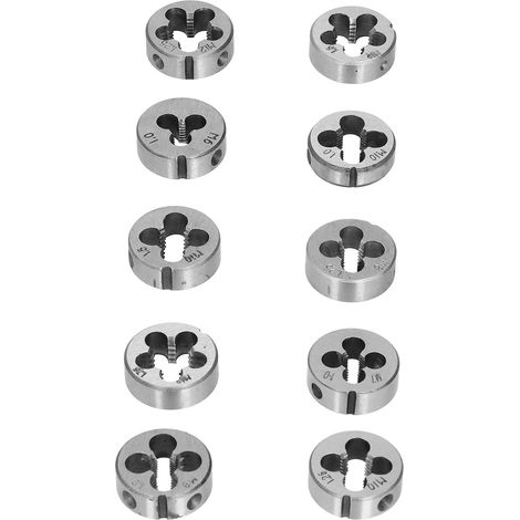 Jeu de 10 matrices rondes en acier allié pour la réparation de filetages extérieurs (1/5)