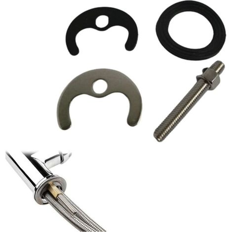 Fixations pour robinetterie de machine à laver, kit d'écrous de fixation, kit de supports de fixation de rechange, pour la fixation de robinetterie, convient pour la cuisine et la salle de ba (1/5)