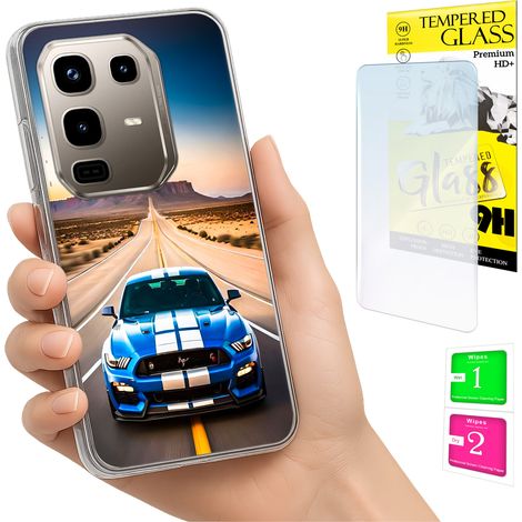 Custodia per Infinix Note 50 Pro 4G, cover posteriore con vetro 9H. (1/5)