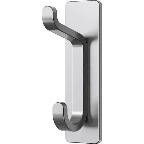 Gancio adesivo da parete, portasciugamani da bagno, gancio per strofinacci da cucina, gancio appendiabiti adesivo, montaggio a parete senza foratura, impermeabile, antiruggine, argento, 4 pezzi (1/5)