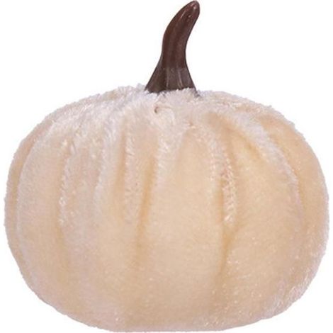 Décoration Halloween Flanelle - Citrouille Artificielle 6 cm Beige - MLBQ (1/5)