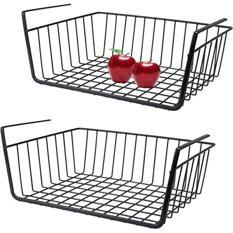 Panier de rangement de 40 cm pour tiroir, organisateur sous meuble (2 pièces, noir) - RAPANDA (1/5)