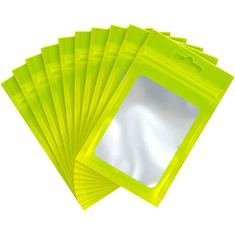 Sac De Stockage Mylar - 3 x 4,7 Pouces - Fermeture Zip Réutilisable - Fenêtre Transparente - Étanche Et Odeur-Étanche - 100 Pièces (1/5)