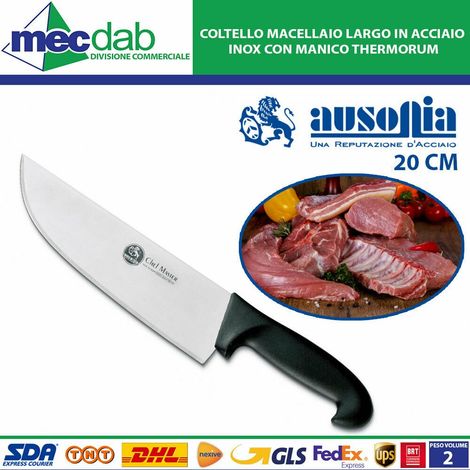 Coltello macellaio lama larga cm 20 con manico in resina