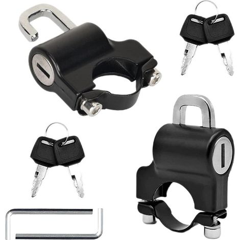 Motorrad Helmschloss Set mit 4 Schlüsseln für 22-28mm Lenker