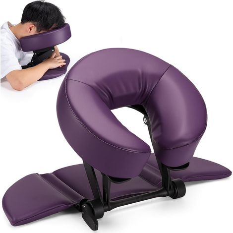 Udefineit visage vers le bas Kit de massage de table, repos-tête réglable berceau visage avec coussin de repos-main, Universal Bureau maison matelas massage berceau avec oreiller doux, violet