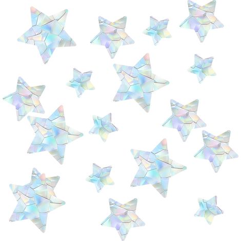 Fensteraufkleber, 84er-Set, Sterne, Fensteraufkleber, Solarsensoren, stoßfest, Aufkleber für Küche, Schlafzimmer, Wohnzimmer, Dekoration (1/5)
