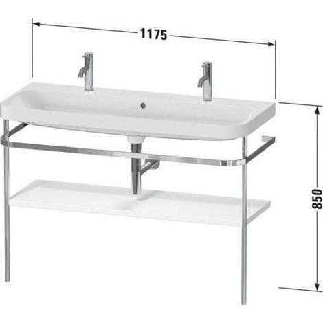 Duravit Happy D.2 Plus c-shaped Set mit Metallkonsole, (1/4)