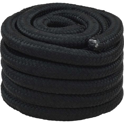 vidaXL Multipurpose Utility Rope 50 mm 25 m Black PP 15000 kg Max Load