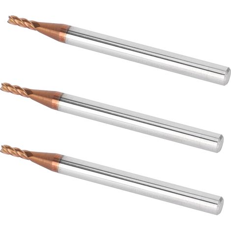 Fraise carbure 3 pièces CNC, outil coupe tungstène acier, fraise 2x50mm 4 dents, métal travail, accessoires professionnels. (1/5)