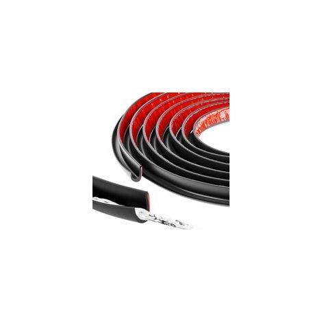 noir，Gouttière en J autocollante pour camping-car, 5 m, bande de déviation de pluie pour toit, déflecteur d'eau en PVC, pour camions, voitures et camping-cars