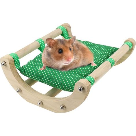 Lit suspendu en bois pour hamster et cochon d’Inde, hamac pour petit animal, accessoire confortable pour cage (1/5)