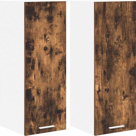 Maison Exclusive - Armadio pensile con porta Riga 2 pcs Rovere Affumicato e Bianco