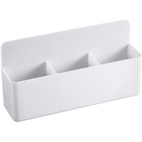 Scatola portaoggetti magnetica, 3 scomparti per frigorifero, porta gomme e pennarelli, porta matite per lavagna, porta matite magnetico per gomma per lavagna, chiavi - Bianco (1/5)