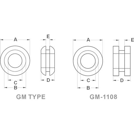 TRU COMPONENTS TC-GMR1006203 Kabeldurchführung offen  Klemm-Ø (max.) 6.4 mm Plattenstärke (max.) 1.7