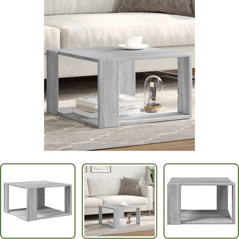 Holzwerkstoff -  Couchtisch Grau Sonoma-Eiche 51,5x51,5x30 cm Holzwerkstoff (1/5)