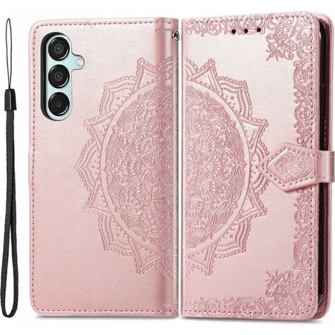 Funda tipo libro para Samsung Galaxy M15 5G, Mandala, Rosa (1/5)