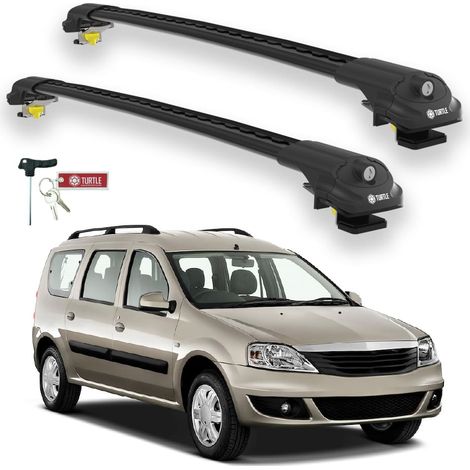 TURTLE kompatibel mit Dacia Logan Mcv 2007-2012 Dachträger Air1 Schwarz (1/5)