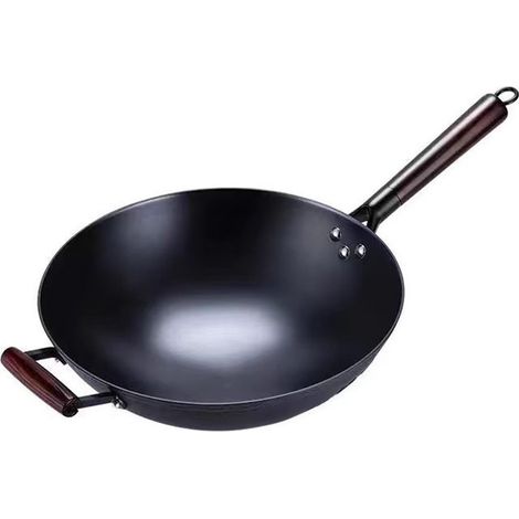 Poêle à frire chauffante multifonctionnelle, poignée confortable, marmite en fonte pour la cuisine quotidienne à la maison, 32cm/12,6 pouces (1/5)