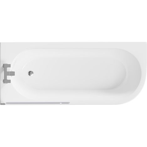 Arc 1700mm x 750mm Left Hand Curved Shower Bath with Bath Screen and Front Bath Panel (1/5)