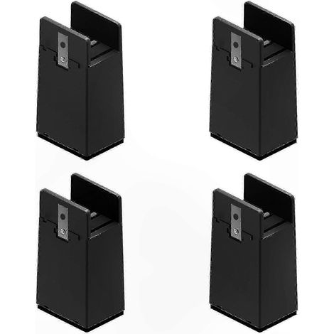Rehausseur de pied de lit réglable robuste 5/10 cm, convient aux pieds de meubles et aux rehausseurs de table, 10 cm noir. (1/5)