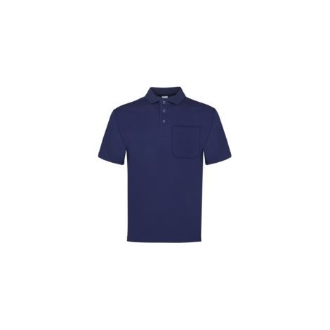 Polo trabajo l bolsillo alg/poli/cool m/corta az/mar 100 ves
