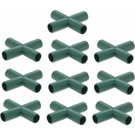 Lot de 10 Connecteurs De Cadre De Serre pour cadre de jardin, cages à fruits, clôtures, cadre de serre, connecteurs (16mm,Plat / 4 trous) (1/4)