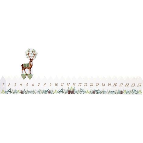 Calendrier de l'Avent en bois avec renne XMAS TRADI