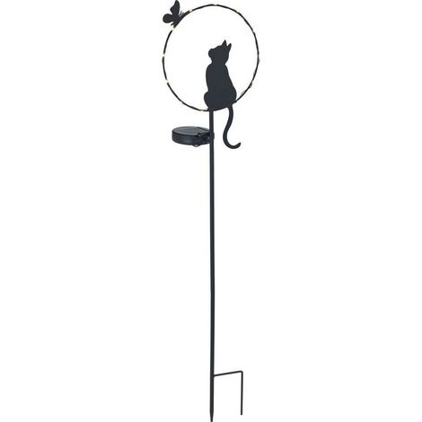 Lampe de jardin LED, chat, alimentée par énergie solaire, 85 cm (1/5)
