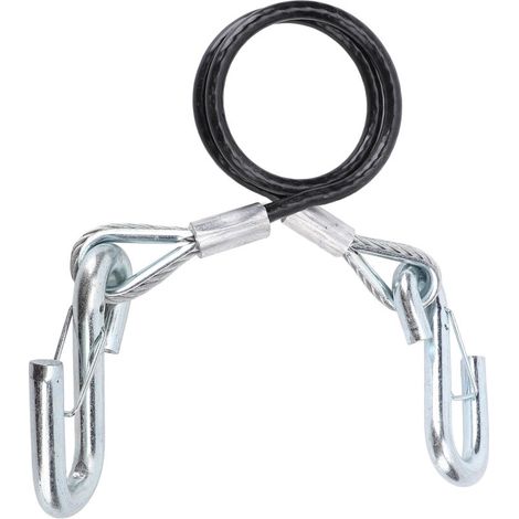 Trailer Safety Rope, Coiled Cable with S-Hook, High-Strength Wire for RVs, 3500 LB Load Capacity, 27.6 Inch Maximum Extension Length, (with (1/5)