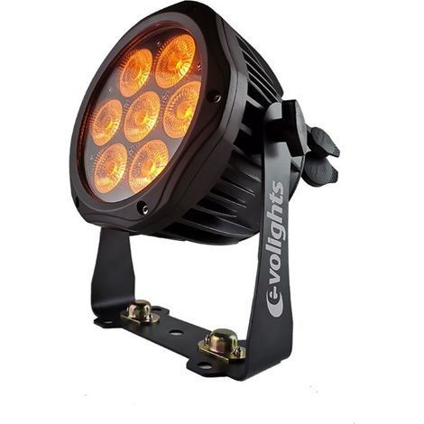Projecteur LED PAR 7x10W RGBWA-UV IP65 Evolights Glacier 7 pour scène extérieure (1/5)