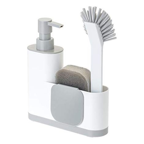 VIGAR Monobloc - Set di lavello, 4 pezzi, colore: bianco, 350 mm, Plastica, grigio (1/4)