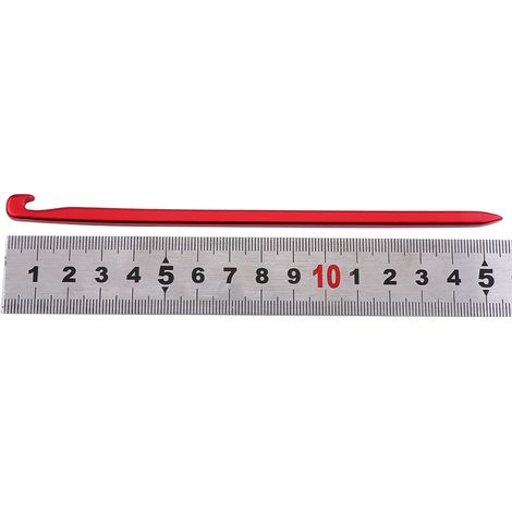 10 pièces de piquets de tente en aluminium robuste 16 cm pour auvent de camping (Rouge) (1/3)