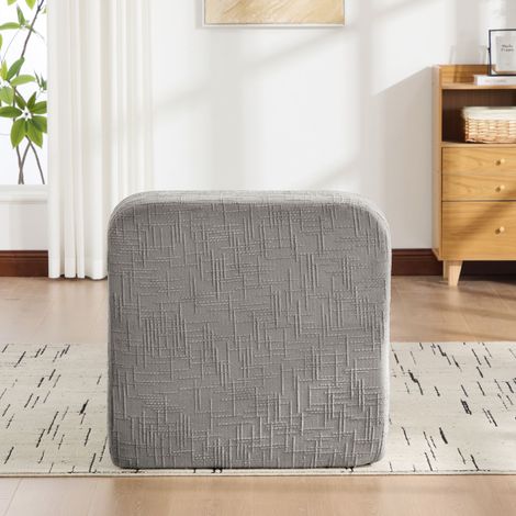 Canapé modulable compressé en tissu velours chenille, rembourrage mousse HR 30D, base anti-glisse, facile à transporter, parfait pour salon ou séjour - Gris (1/5)