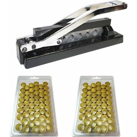 Pince à sertir robuste de table H8-KIT (H8) avec embouts (50 pièces) 1 pouce de diamètre intérieur x 1 (1/3)