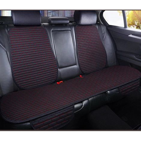 Cuscino per sedile auto per sedili anteriori e posteriori, coprisedile universale, traspirante e antiscivolo, protezioni per sedili auto per auto, SUV e camion, set da tre pezzi in nero e rosso (1/5)